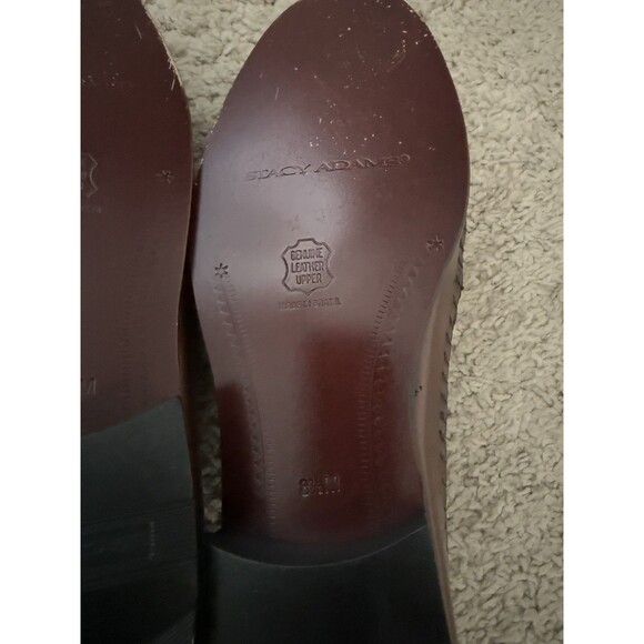 Stacy Adams Woven Tassel Loafers Mens Sz 8.5M Brown Leather Slip On Shoes 25349 - Picture 8 of 8